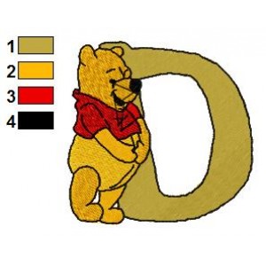 Winnie the Pooh Alphabet D Embroidery Design